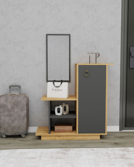 Hallway Furniture with Mirror Yellow 60x80x90cm
