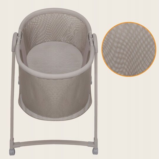 Lionelo Baby Cradle with Mattress and Wheels Beige