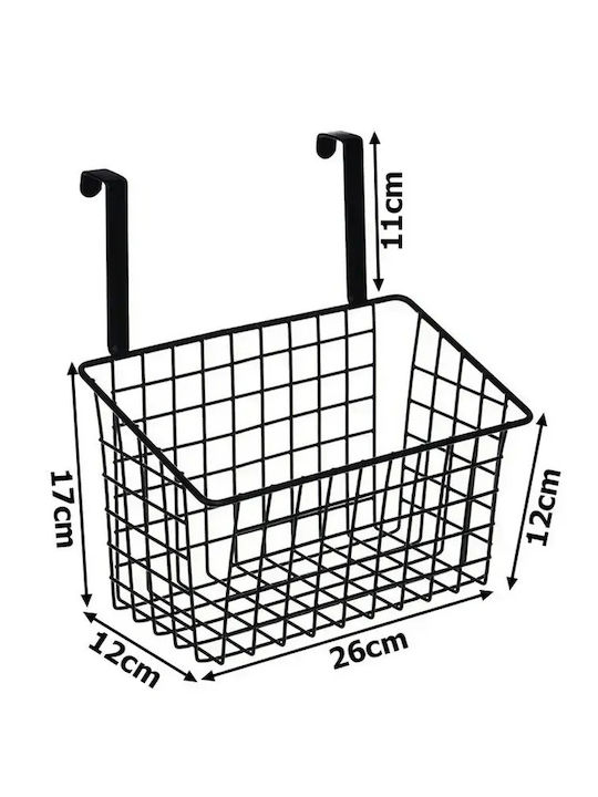 Verk Group Κρεμαστό Ράφι Μεταλλικό 26x17x12εκ. Μαύρο