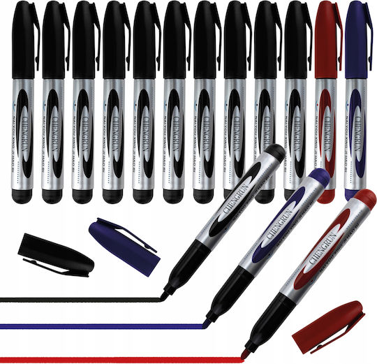 Vergionic Ανεξίτηλοι Μαρκαδόροι Black 1.5mm Σετ 12τμχ