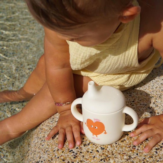 Sunnylife Baby- und Kleinkindbecher mit Griffen und Strohhalm aus Silikon Weiß S61SCPPC