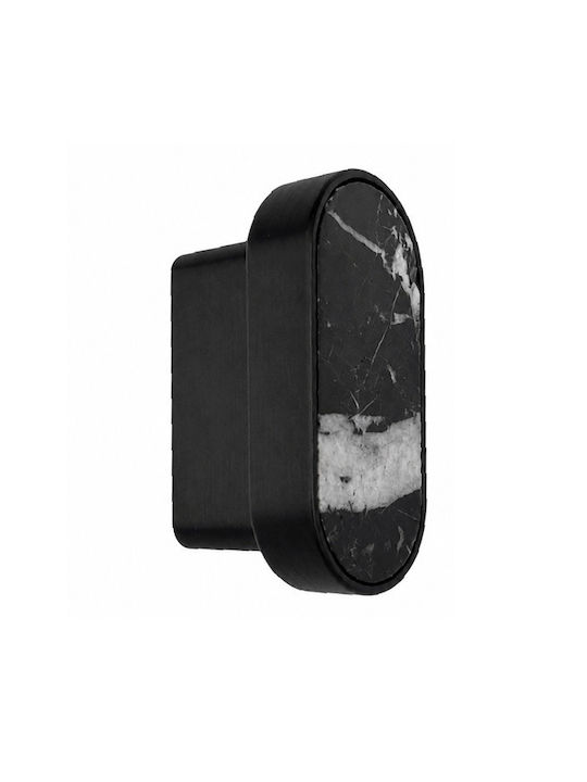 Sc Herrajes 880 Furniture Handle Made of Marble & Black Metallic with 32mm Hole Centers