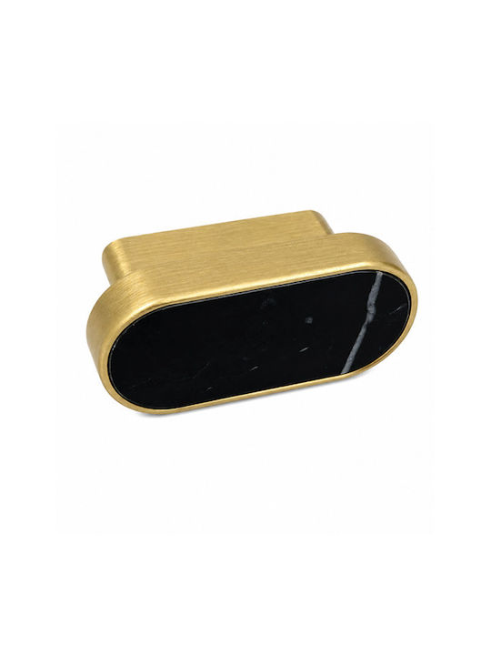 Sc Herrajes 880 Furniture Handle From Marble & Metallic Gold With Hole Centers 96mm