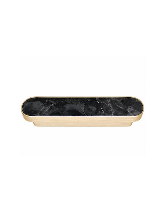Sc Herrajes 880 Furniture Handle Made of Marble & Metallic Gold with Hole Centers 32mm
