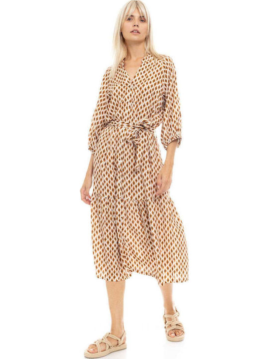 Pink Label Damen Maxi Kleid Für Strand Beige