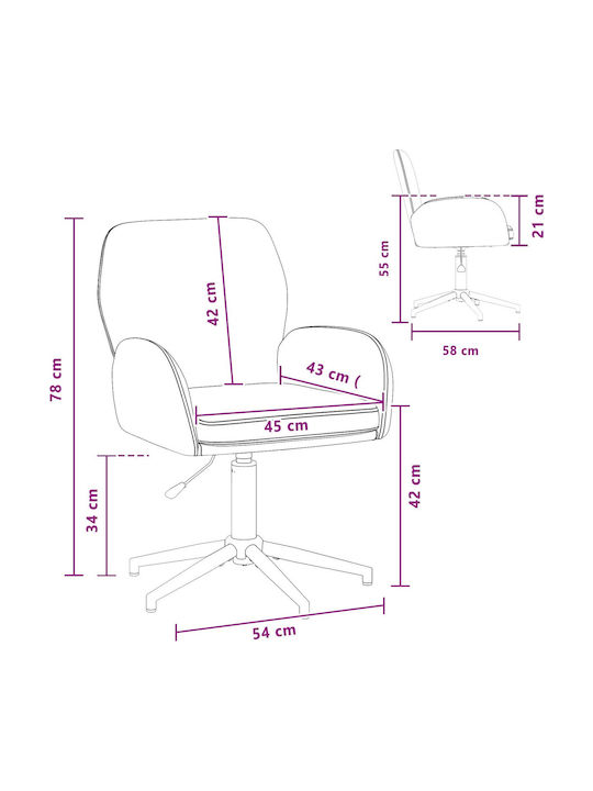 Drehbarer Besucherstuhl mit Armlehnen in Grau Farbe 54x58x90cm 6Stücke