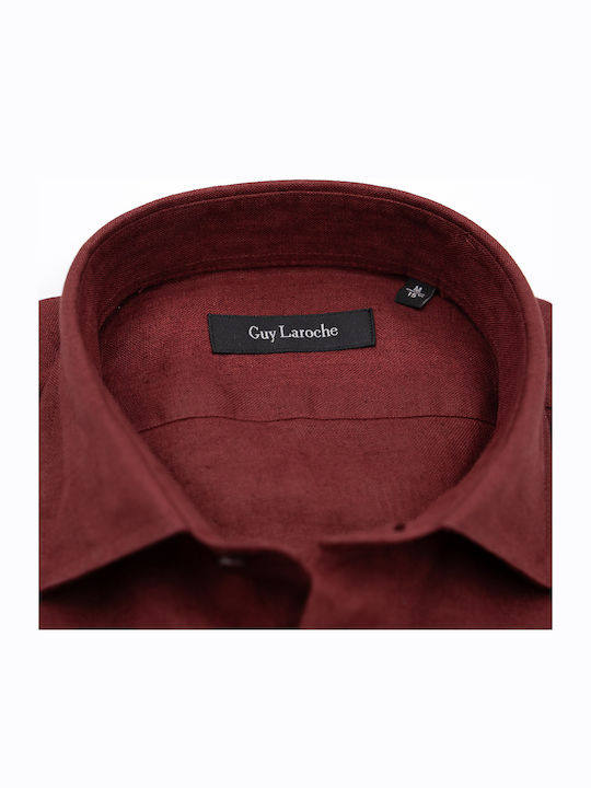 Long Sleeve Linen Shirt in Regular Fit Rust