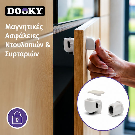 Dooky Schrank- und Schubladensicherung mit Magnet aus Kunststoff 8 Stück