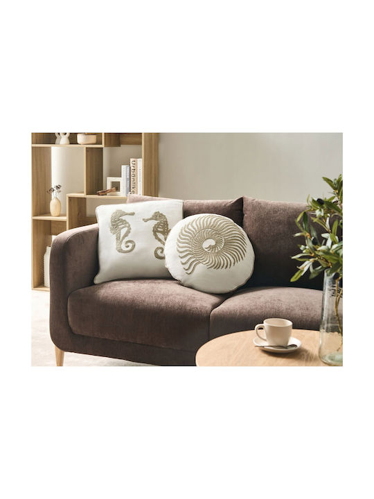 Beliani Μαξιλάρι Καναπέ Sindora από 100% Βαμβάκι White 45x45εκ.