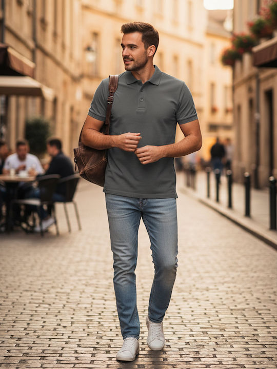 SG Ανδρικό Διαφημιστικό T-shirt Κοντομάνικο Grey