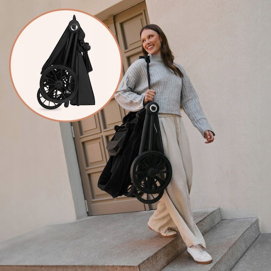 Lionelo Mika Plus Reversible Pushchair Suitable for Newborn Black Onyx 10.9kg