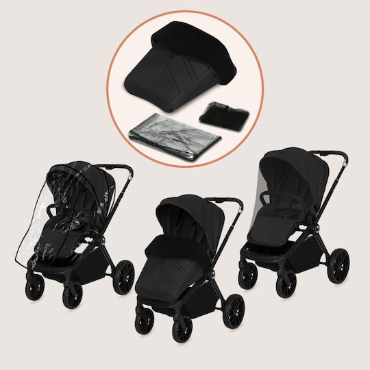 Lionelo Mika Plus Reversible Pushchair Suitable for Newborn Black Onyx 10.9kg