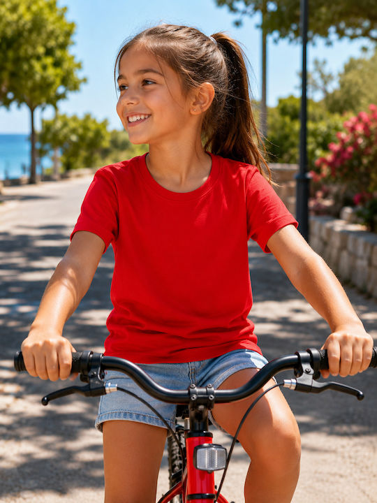 Jebellina Kids Σετ Παιδικά Φανελάκια 4τμχ Κοντομάνικα Κόκκινο-μπλέ-λευκό-μαύρο