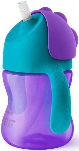 Philips Baby- und Kleinkindbecher mit Griffen und Strohhalm Avent aus Kunststoff Grüne 200ml für 9 Monate+