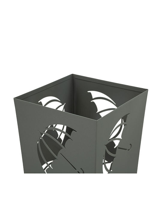 Mauro F Metallic Grey Umbrella Rack 19x19x48cm