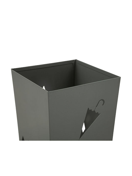 Mauro F Regenschirmständer Metallisch Grau 19x19x48cm