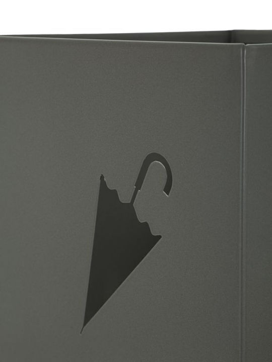 Mauro F Regenschirmständer Metallisch Grau 19x19x48cm