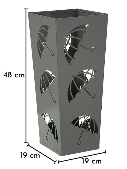 Mauro F Metallic Grey Umbrella Rack 19x19x48cm