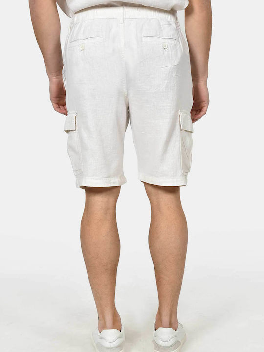 Pantaloni Scurți Bărbați Cargo Albi