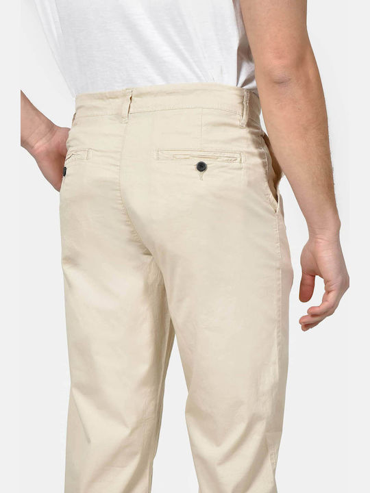 Men's Trousers Chinos Elastic Relaxed Fit Beige