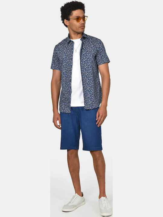 Short Sleeve Shirt in Regular Fit Floral Blue