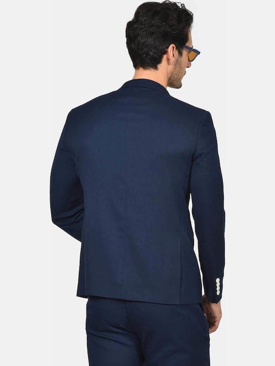 Men’s Suit Jacket with Slim Fit Navy Blue