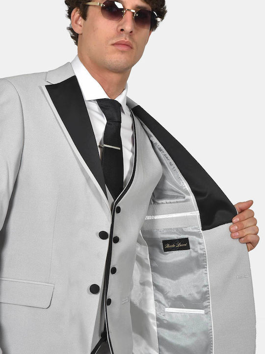 Men's Groom's Suit with Regular Fit Grey