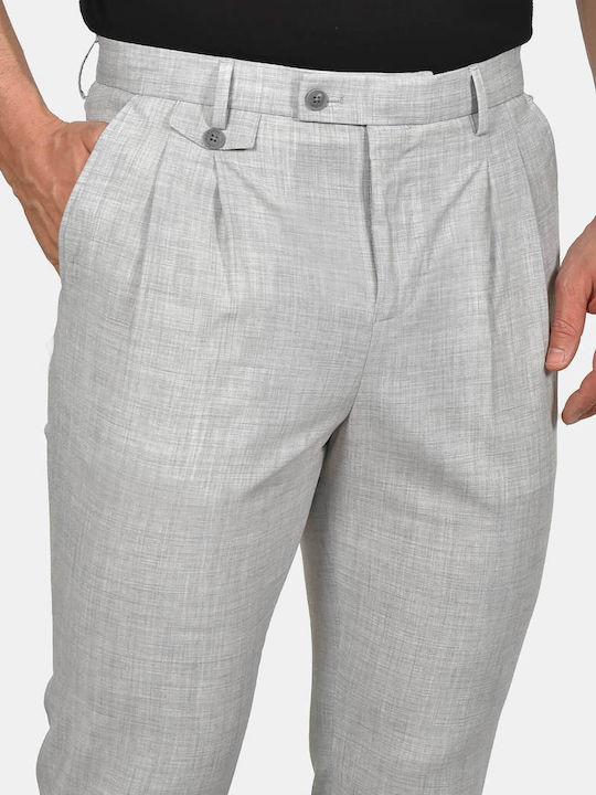 Winter Men's Suit with Vest Slim Fit Light Grey