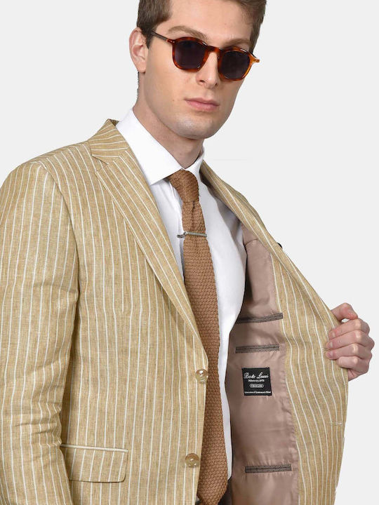 Summer Men's Suit with Regular Fit Beige