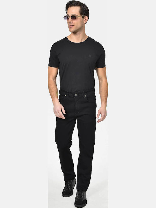 Herren Jeanshosen Elastisches Gekürztes Schwarz