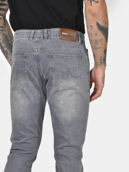 Herren Jeanshose Elastisches Slim Anwendung Grau