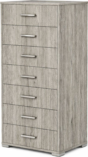 Chest of Drawers Wooden Ash Grey 60x45x123cm
