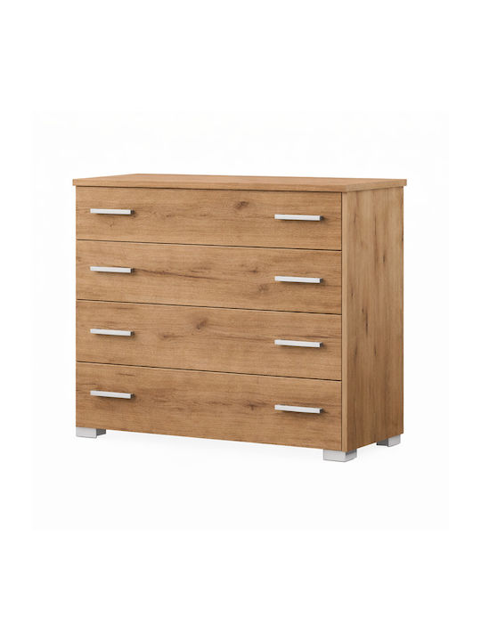 Bedroom Chest of Drawers Wooden Walnut 100x39x71cm