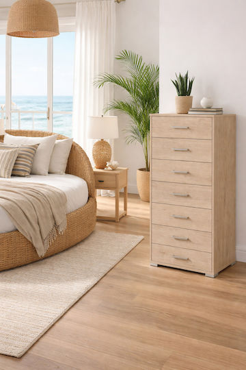 Kommode Schlafzimmer Holz Eiche 60x45x123cm