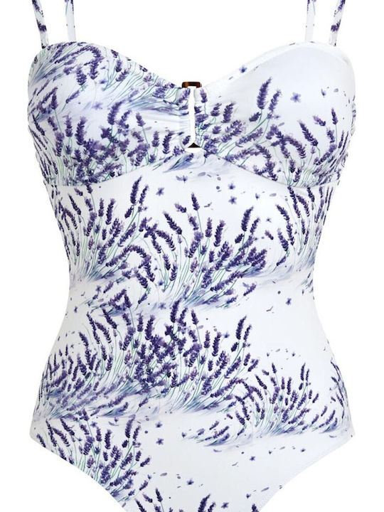 Strapless Badeanzug Weiß