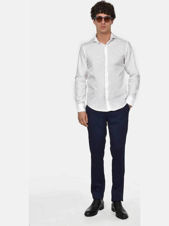 Long Sleeve Cotton Shirt in Regular Fit White