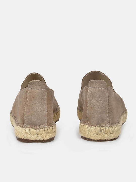 Leder Herren Espadrilles in Beigem Farbton