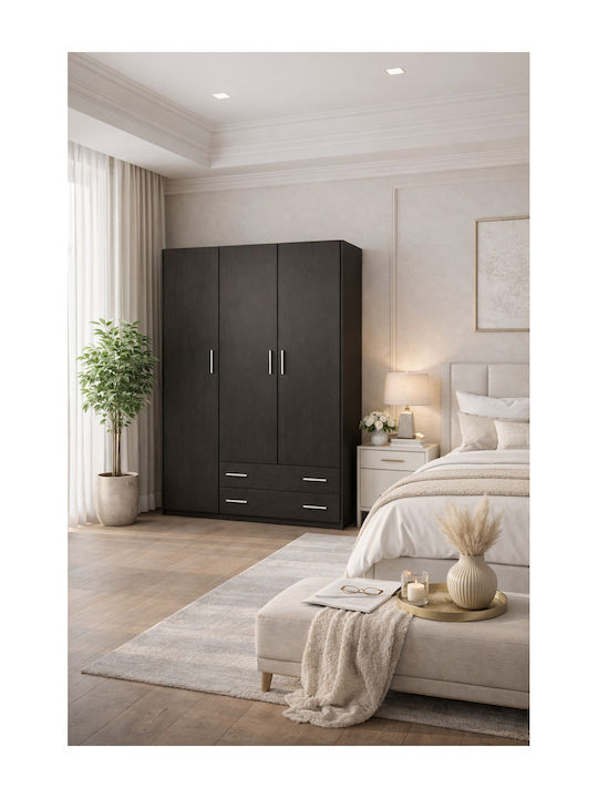 Τρίφυλλη Ντουλάπα Wenge 150x60x180cm