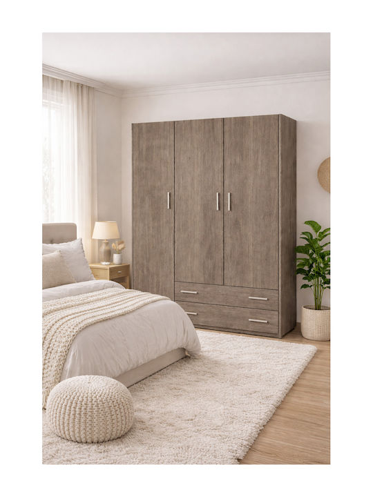 Dreifachtür Kleiderschrank Aschgrau 150x60x180cm