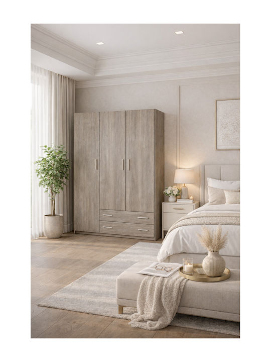 Dreifachtür Kleiderschrank Aschgrau 150x60x180cm