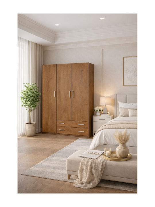 Dreifachtür Kleiderschrank Walnuss 110x50x180cm