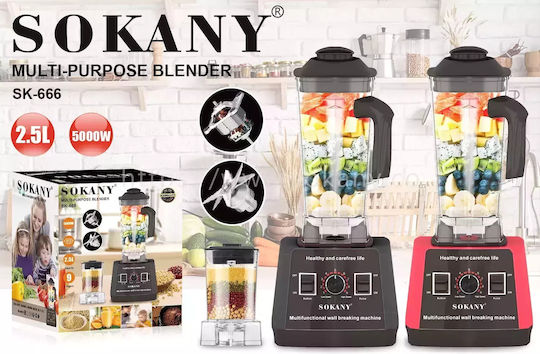 Sokany Commercial Blender 5kW Black with Jug Capacity 2.5lt 57x33x86cm