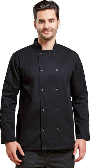 Coat Chef 100% Cotton made Black with Short Sleeve PR665