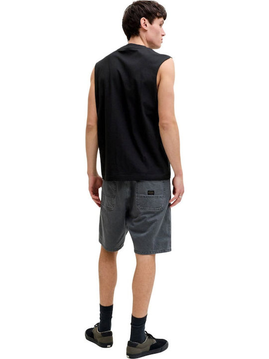 Jack & Jones Tricou Cu Guler Rotund Negru