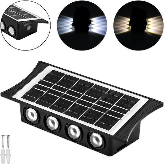 Rixme Lampa Solară Montată Pe Perete Alb Cald 3000K Cu Fotocelul IP65 22x9x6cm