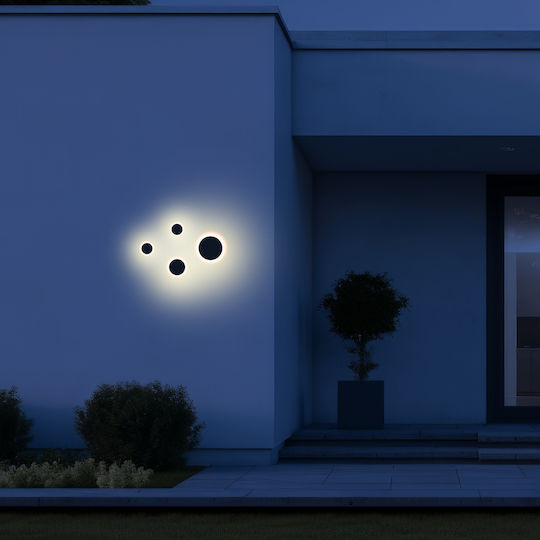 Eko Light Modern Wall Lamp with Integrated LED and Warm White Light Black 18x18x4.7cm