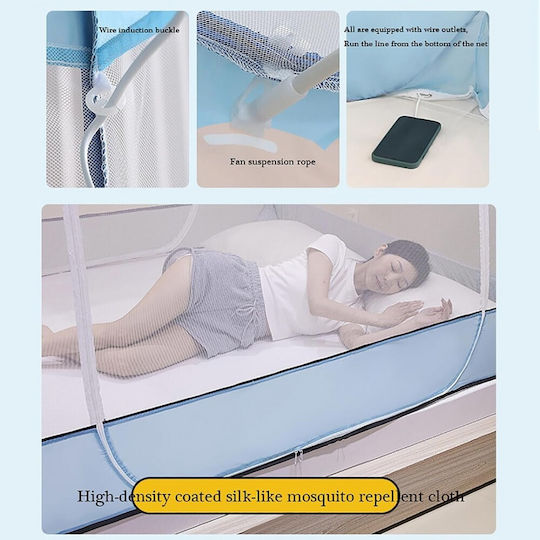 Pop Up Blue Mosquito Net Tent 180x200cm General Trade 101095 Generaltrade