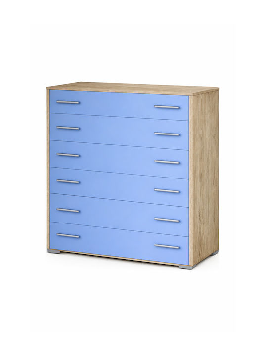 Kinderkommode Hellblau 90x45x108cm