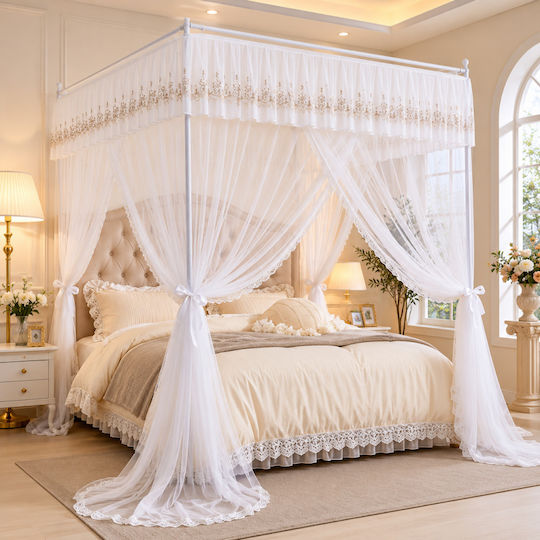 Galifas Cradle Mosquito Net Made of White Tulle 180x200cm