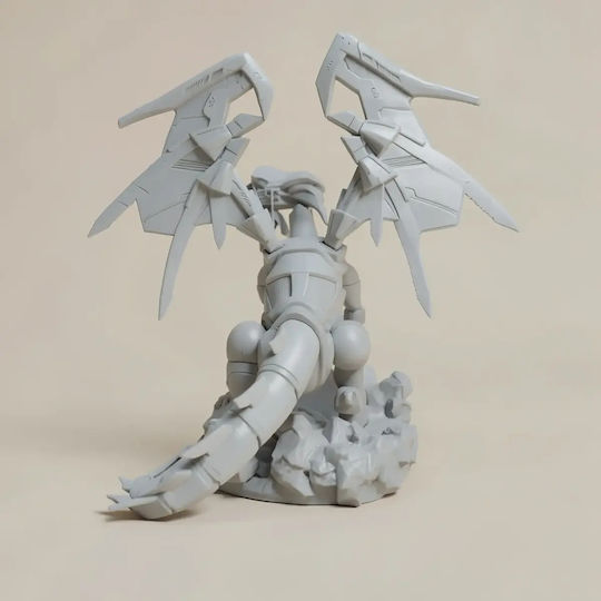 Небоядисана 3D Фигура Mecha Blue Eyes White Dragon Готова За Боядисване DIY Подарък Цветове 30 См 1:6